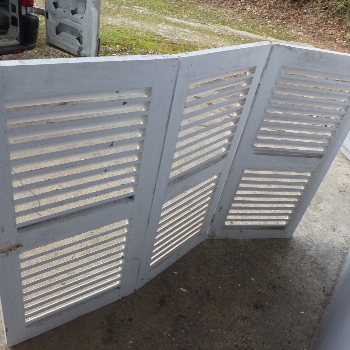 Set of 3 shutters louvers shabby height 123 cm