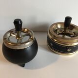 Set of 2 vintage mechanical ashtrays