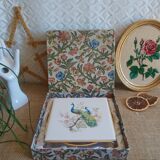 Dessous de plat mettlach motifs paons vintage