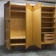 1960 Scandinavian wardrobe, atypical blond wood varnished, 4 doors 3