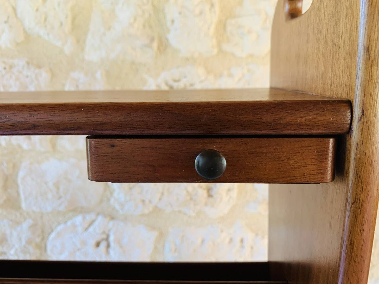 Vintage side table with magazine rack, 1960s