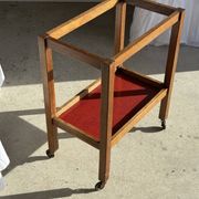 Wooden rolling trolley with removable top H66 75x35