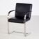 Steel armchair with leather upholstery