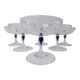 6 champagne glasses in Arques crystal Venice sapphire