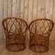 Pair rattan armchairs