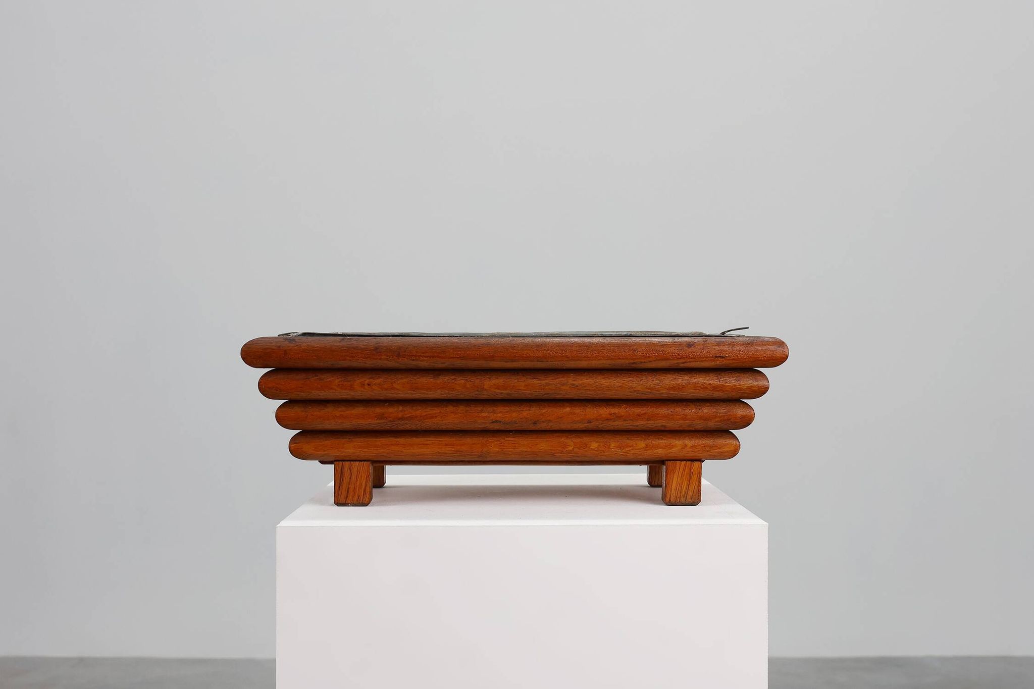 Rectangular Art Deco planter in wood, France 1920