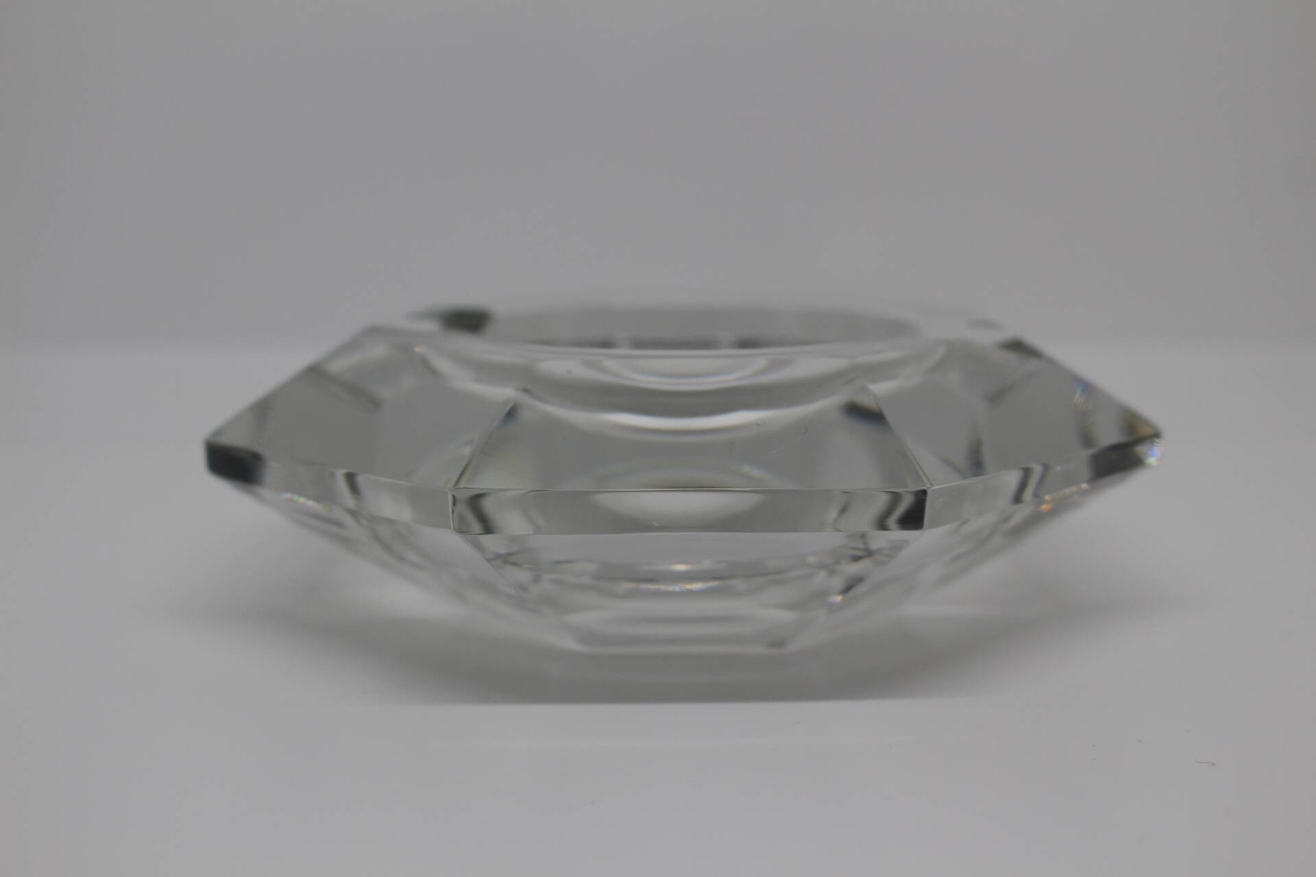 Val St Lambert octagonal crystal ashtray