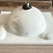 Vintage Blue Decorated Porcelain Washbasin