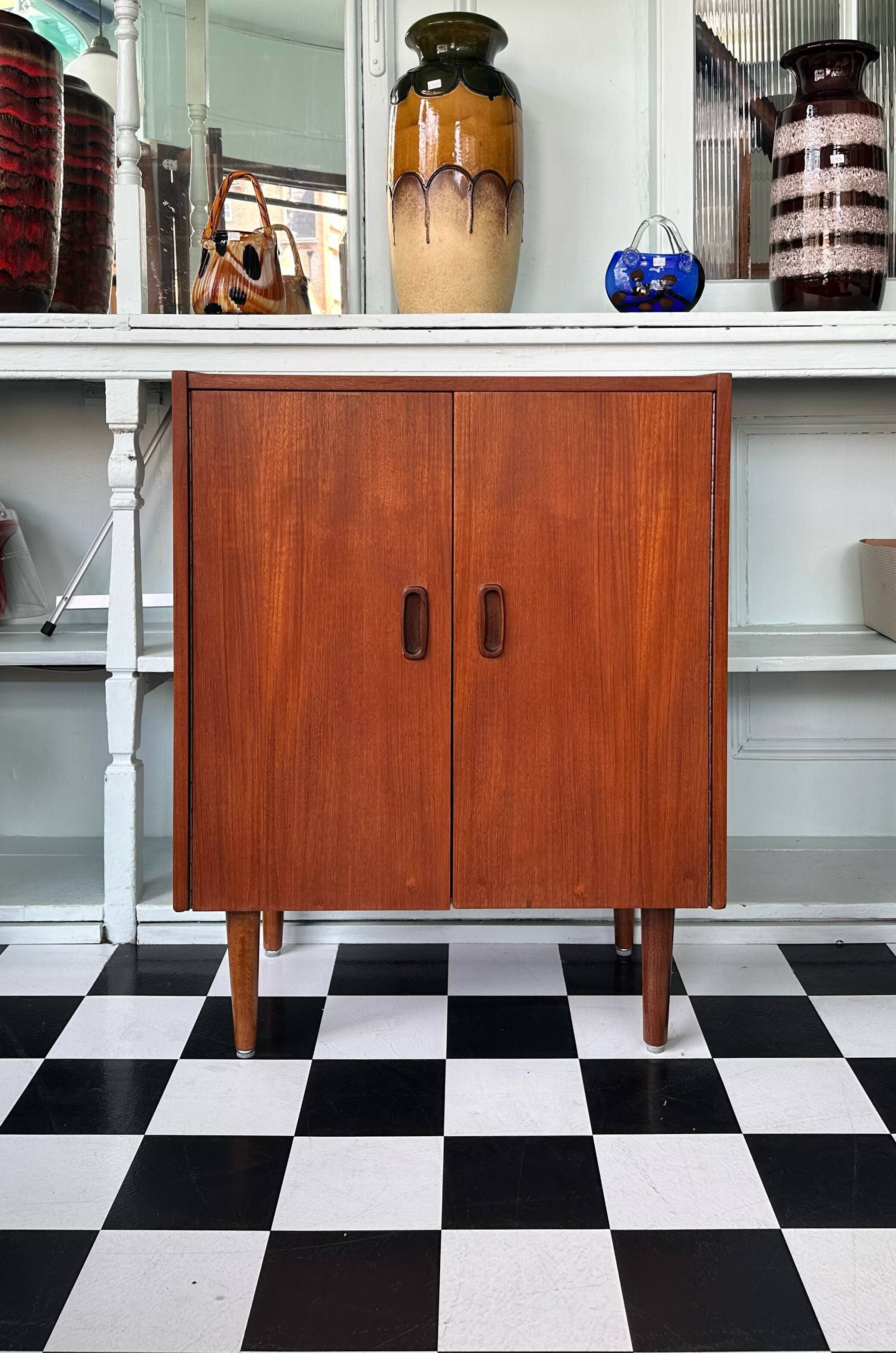 Mid-Century 1960’s Danish Teak Vinyl Record Cabinet