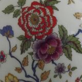 French Limoges Hergé table lamp base with gold highlights and floral decoration.