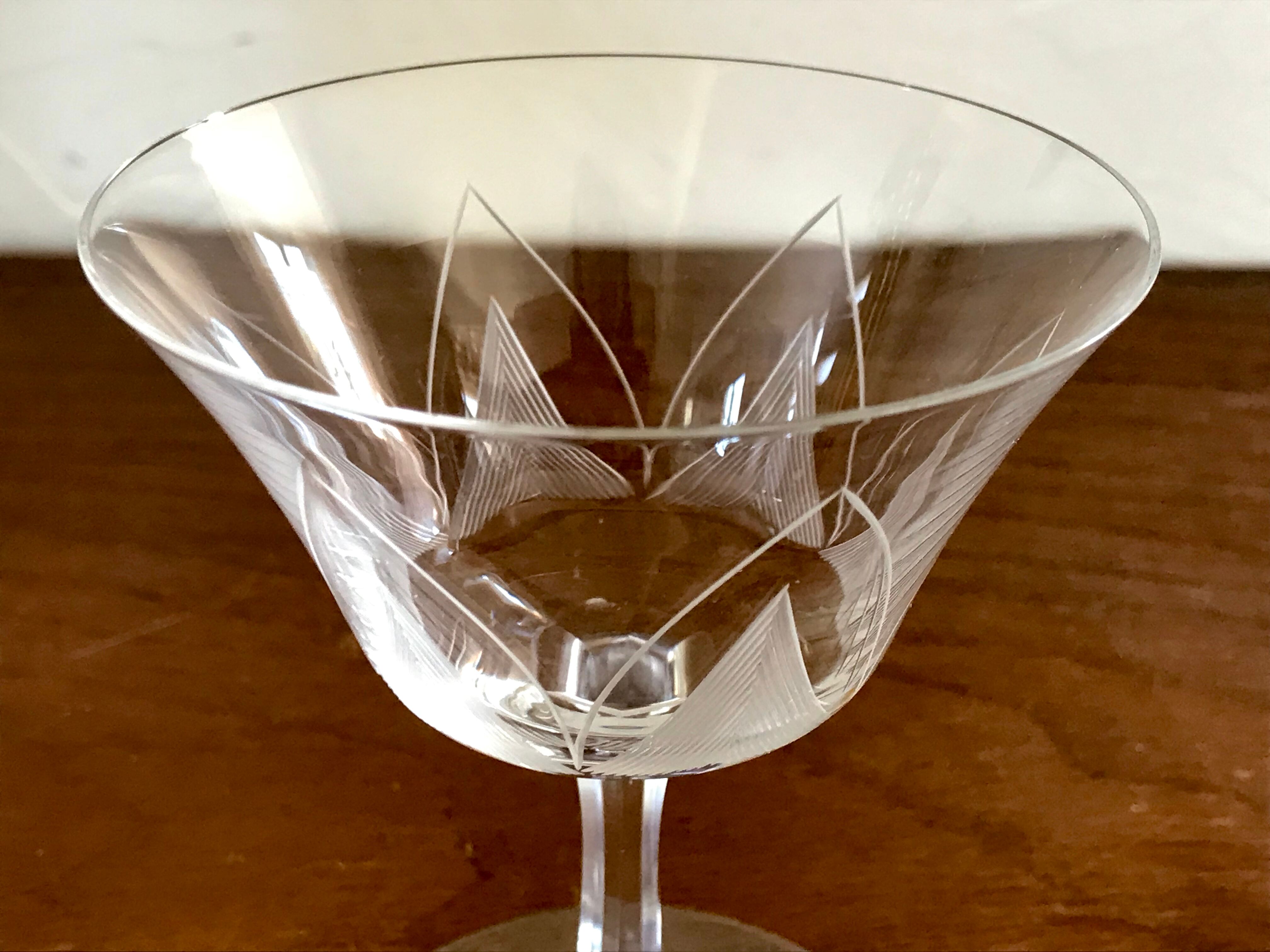 Crystal Art deco champagne cups