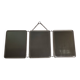 Ancien miroir de barbier triptyque, cadre métal et dos simili cuir 1930