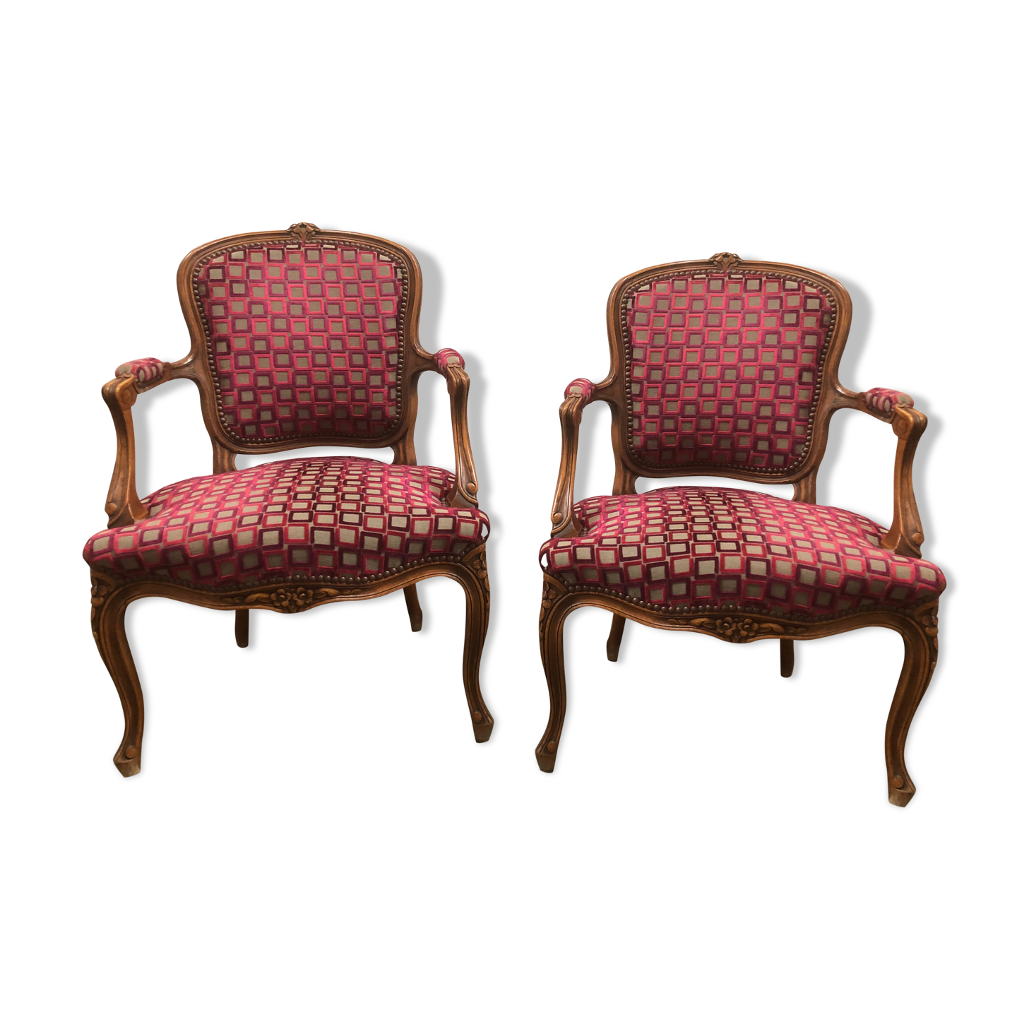 Pair of Louis XV-style armchairs