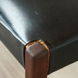 Series of 6 chairs in skai and teak