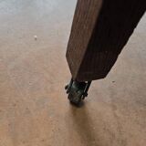 Antique English oak commode with a backrest, 3 drawers.