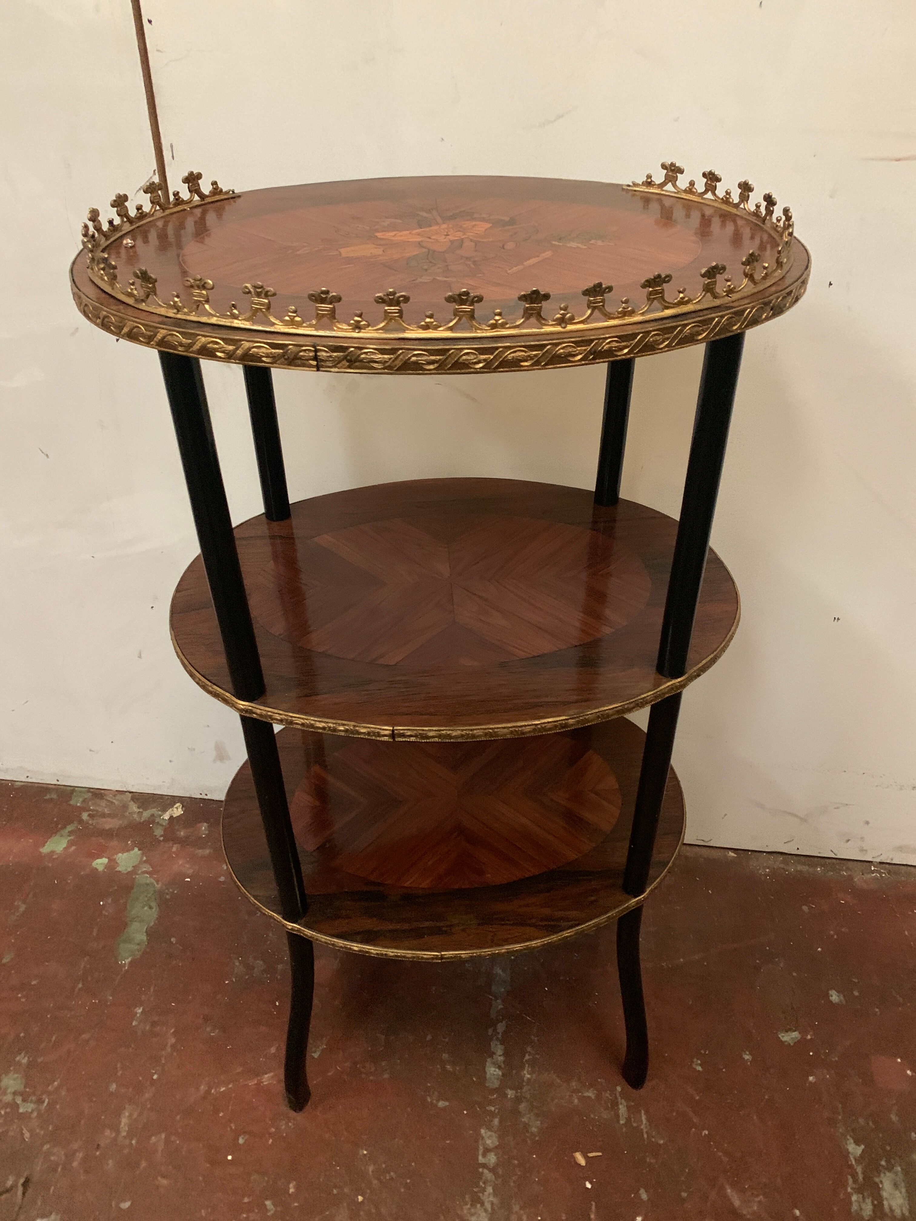 Saddle Napoleon III has three trays in marquetry XX century