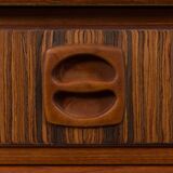 Mid-century teak bedside tables with rosewood inlays, Denmark 1960s