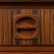 Mid-century teak bedside tables with rosewood inlays, Denmark 1960s