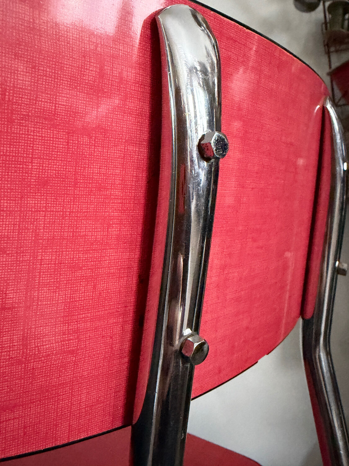Vintage red Formica chair
