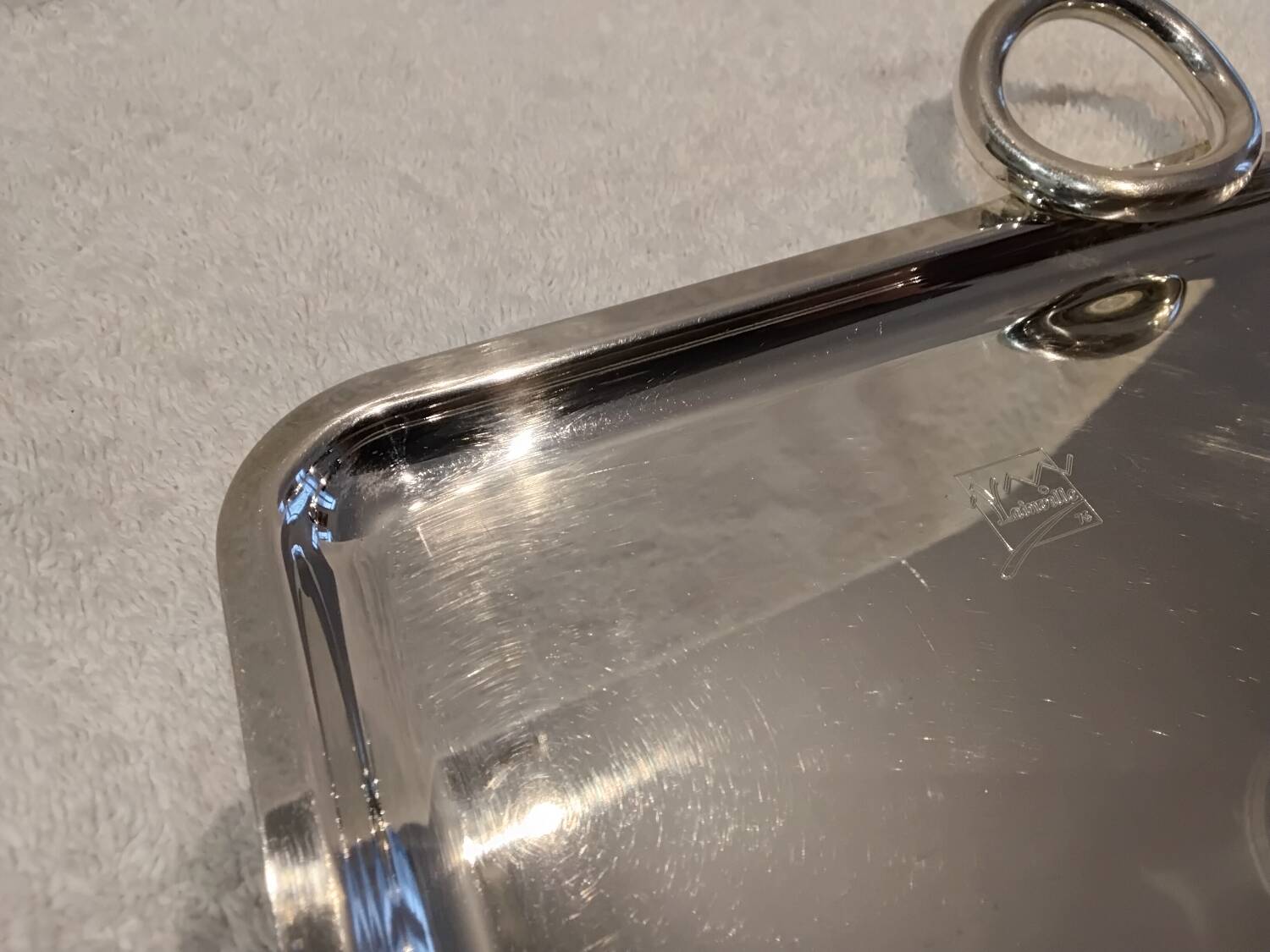 Christofle Vertigo Yainville silver-plated rectangular tray