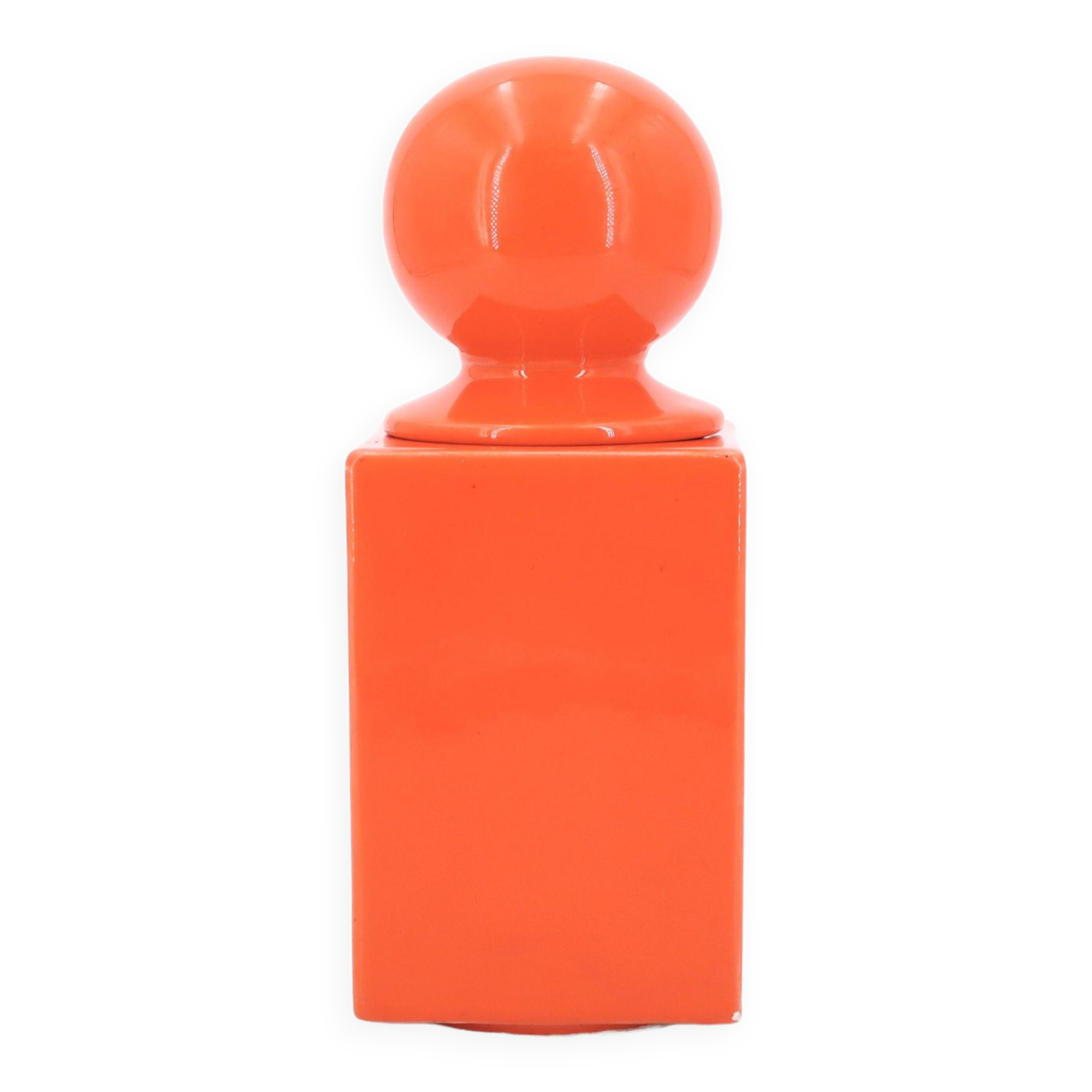 Orange ceramic box by Pino Spagnolo for Sicart Italy