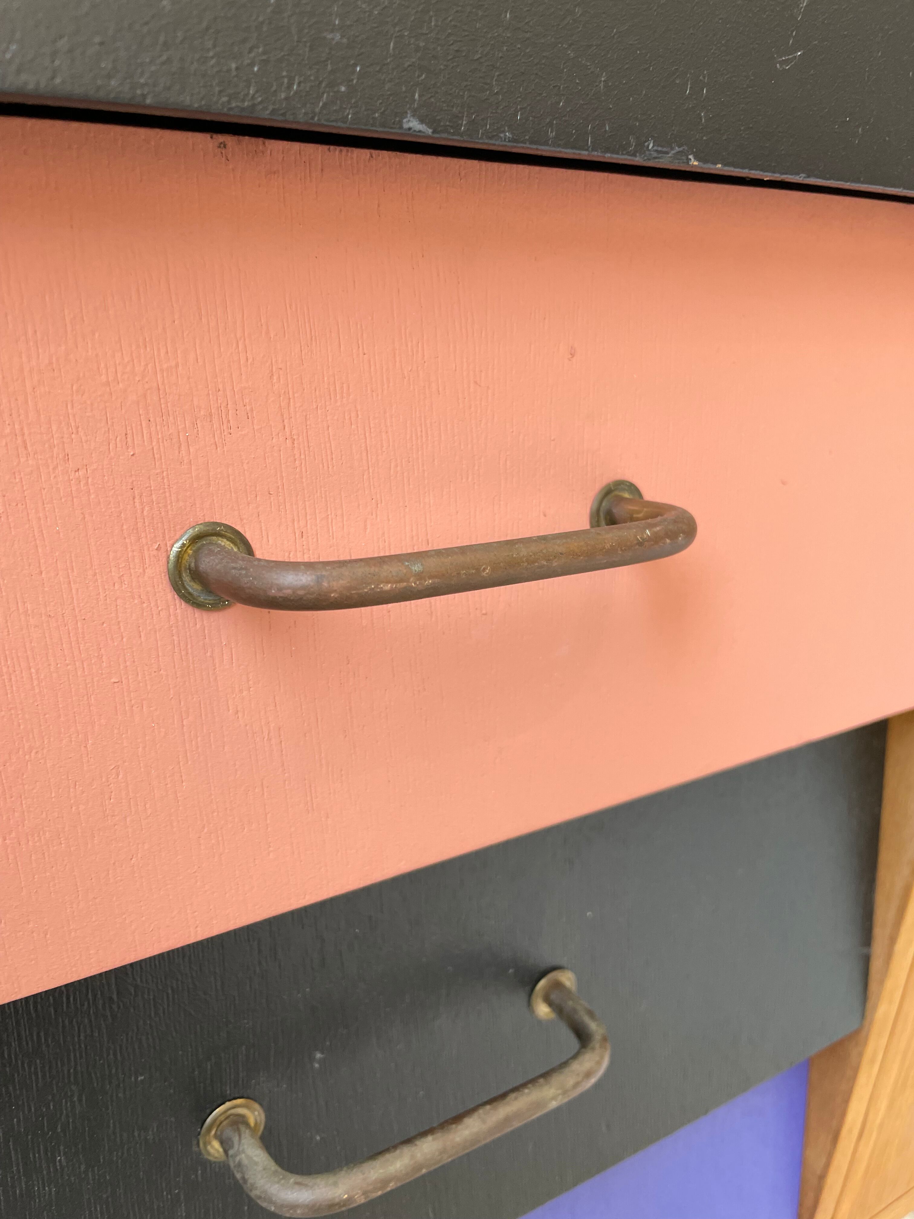 Meuble commode colorée années 60