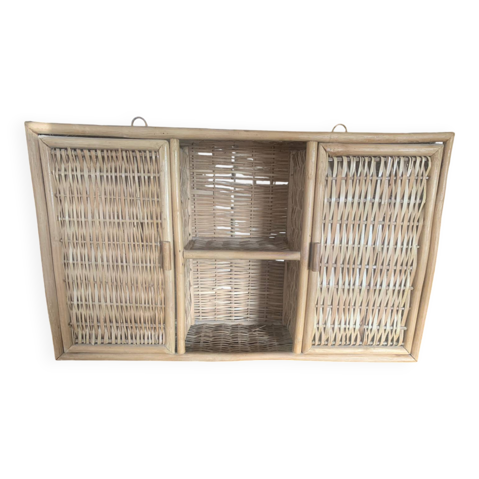 Rattan wall shelf