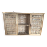 Rattan wall shelf