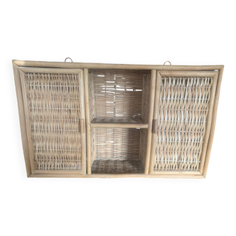 Rattan wall shelf