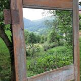 Mirror (3 panels) on door.