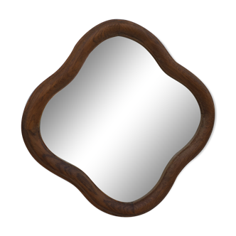 Wooden daisy mirror 26x26cm