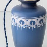 Dutch blue and white ceramic table lamp, 1977, with a new Liberty London shade.