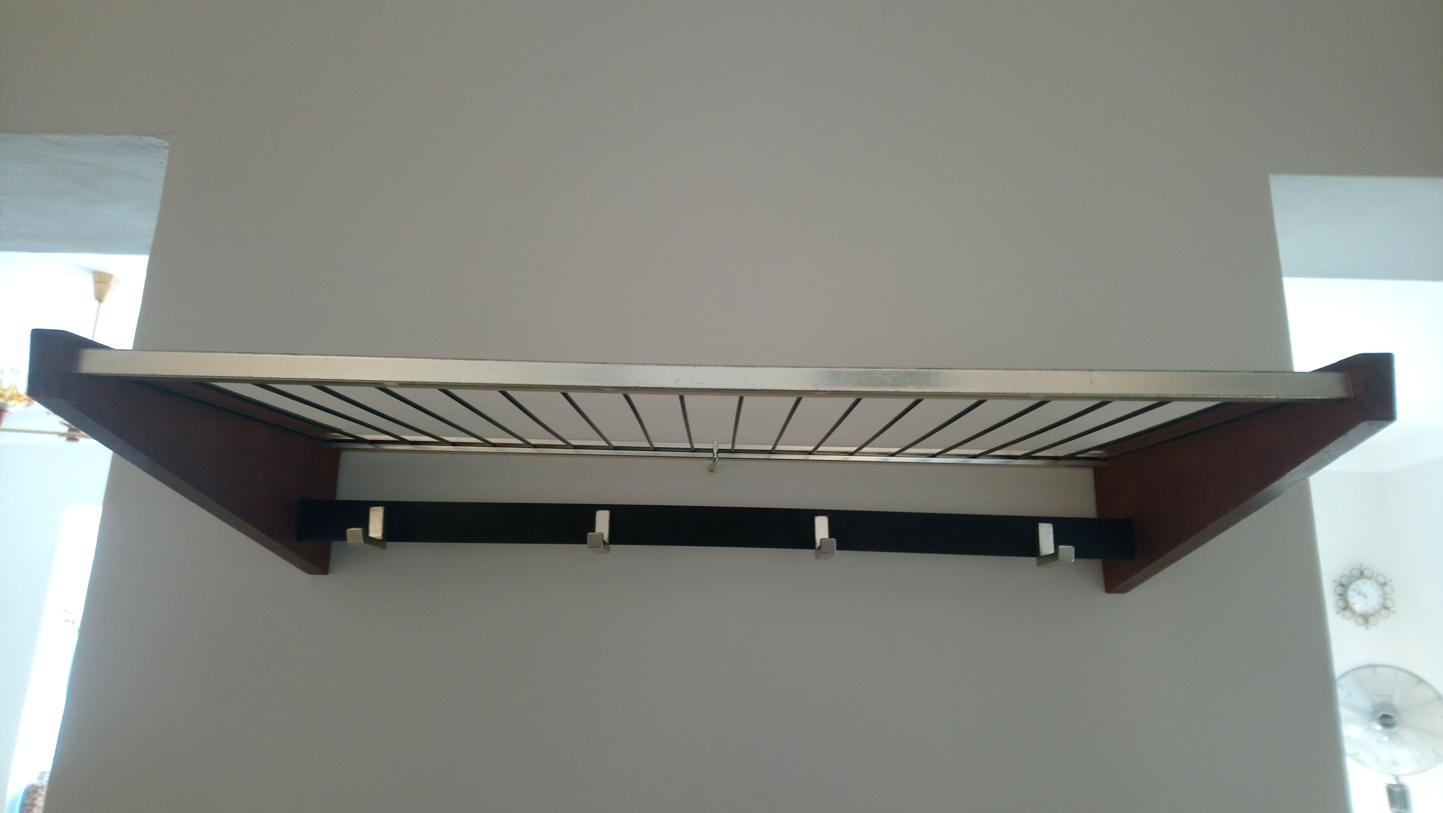 Portemanteau mural vintage bois et métal