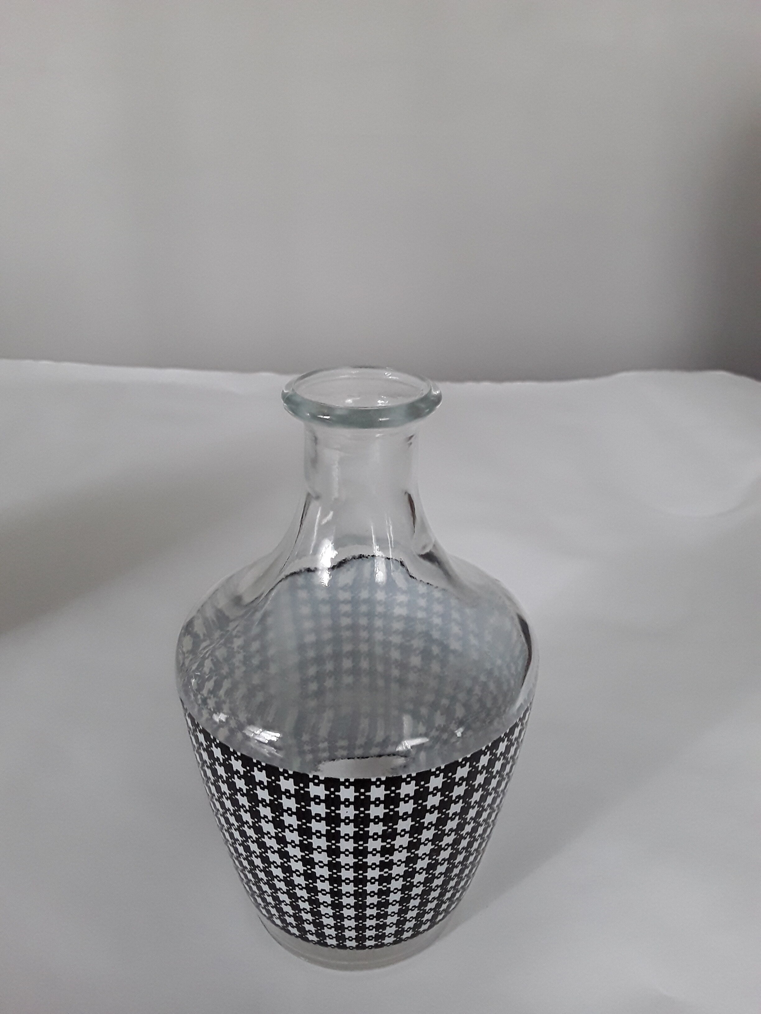 Decanter and pitcher checkerboard black and white
