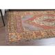 Vintage Turkish Oushak Handmade Wool Cotton Red Area Rug 132x224