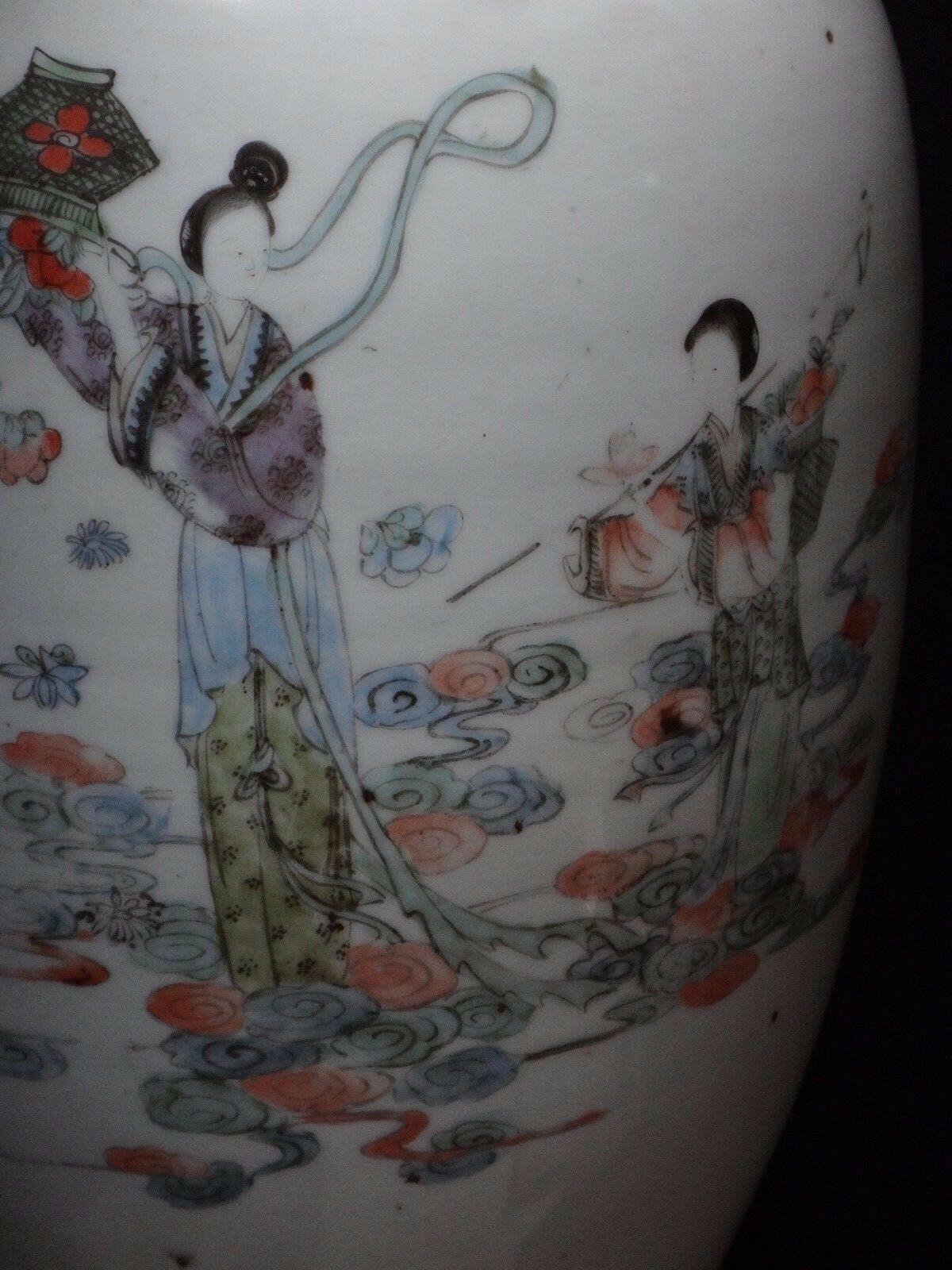 Chinese porcelain vase 43cm Qing women porcelain China XIX