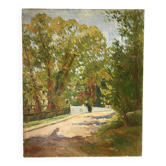 Une balade au parc, huile sur toile signée Rasumny (1869-1940)