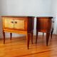 Pair of Art Deco bedside tables, mirrored top.