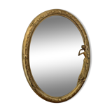Art Nouveau brass mirror
