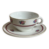 Vintage cup and saucer set Moulin des Loups Orchies