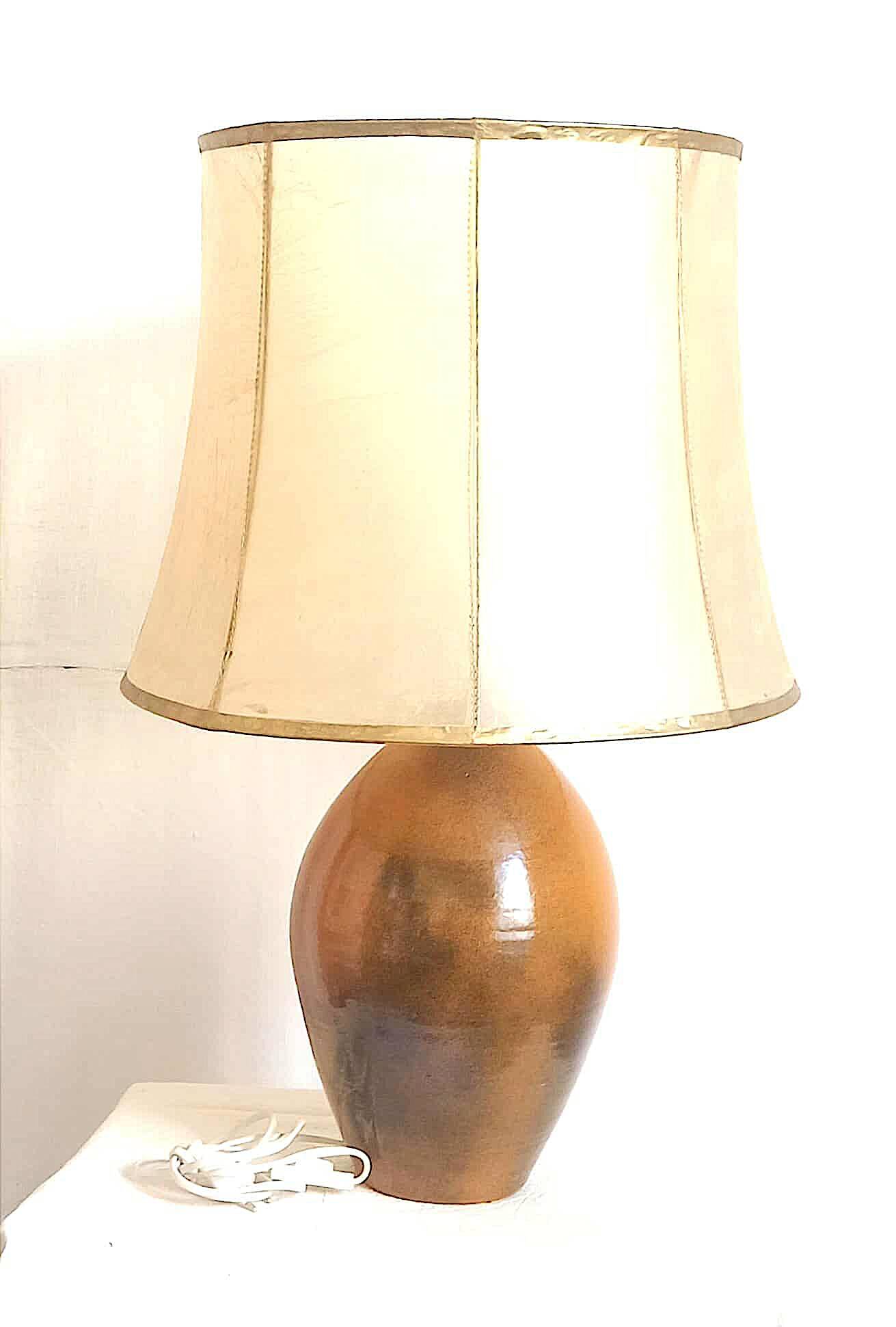 1970s Terracotta Ceramic Lamp, Height 69 cm