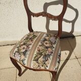 2 Chaises anciennes style Louis XV en noyer