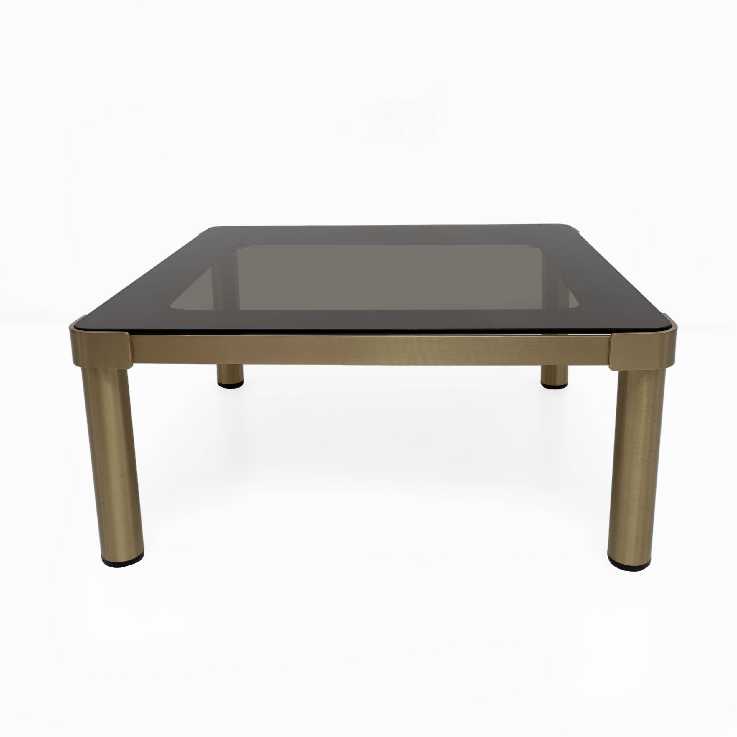 Luciano Frigerio Mid-Century Modern Italian Brass and Glass Coffee Table,70