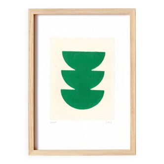 Peinture contemporaine abstraite  sur papier signée Eawy