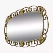 1950s oval brass mirror - 38x69cm