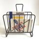 Vintage metal magazine holder, modernist style