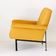 Eclectic Mid-Century Modern Sculptural Armchair in Mustard Yellow Fabric