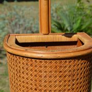 Porte-parapluie osier et cannage vintage