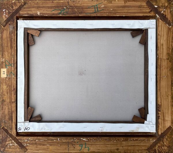 Tableau hst ''quai de seine, paris en hiver'' école h. a. schaeffer - g.m. + cadre