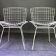Pair of white lacquered Bertoia chairs